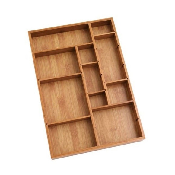 Bamboo Drawer Organizer Up to 11 Compartments (Bx 6) - Picture 6 of 10